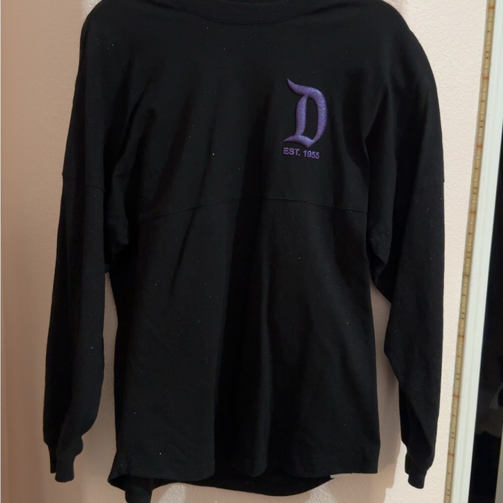 Disney Black and Purple Crew Neck Sweater